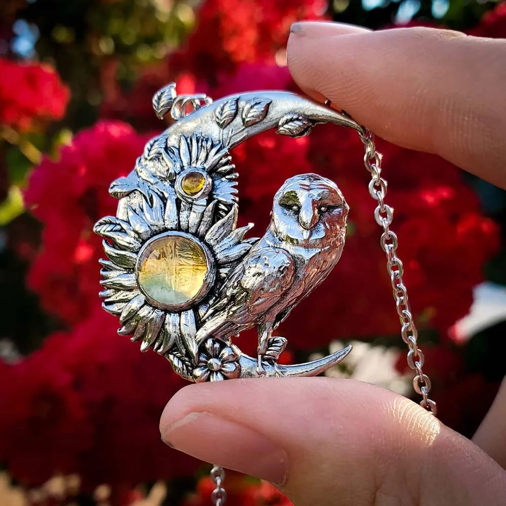 Crow, Sun, and Moon Necklace - Somer and Autumn