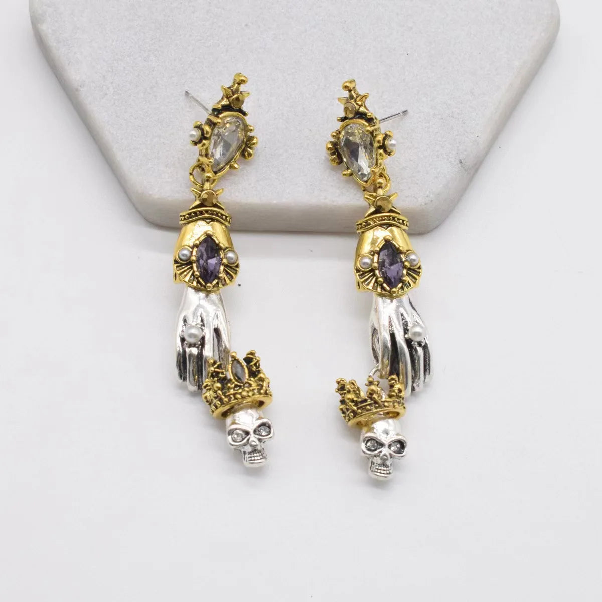 Gothic Skull and Hand Earrings - Somer and Autumn